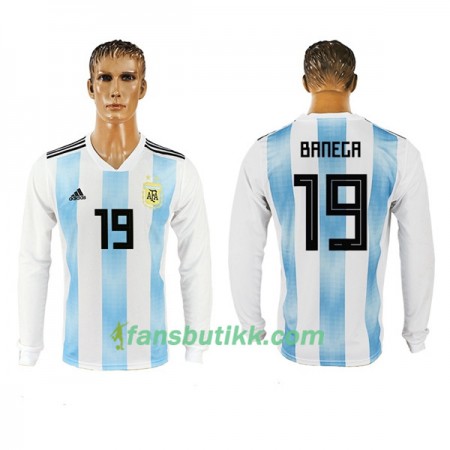 Fotball-VM 2018 Argentina drakt Banega 19 Hjemmetrøye Langermet